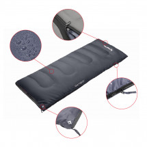 Спальный мешок Oxygen +8С серый, левый King Camp