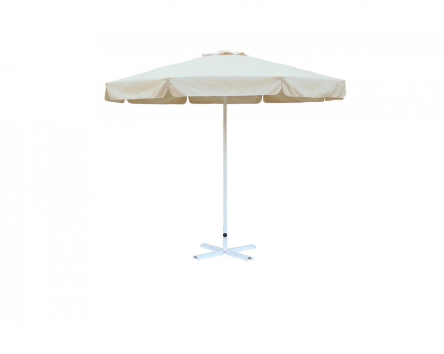 Зонт круглый (d=3 м, 8 спиц) сталь цинк, с воланом