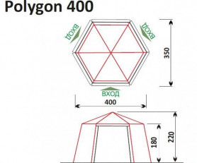 Шатер Polygon 400 зелёный цвет