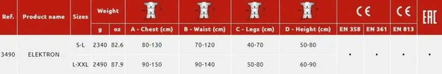 Привязь страховочная ELEKTRON L-XXL, CAMP